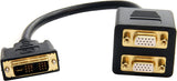 StarTech.com 1 ft / 30cm DVI to Dual VGA Y Splitter Cable - DVI-I Analog to Dual VGA, 1x DVI-I (M), 2x VGA (F) (DVISPL1VV),Black DVI-I to 2x VGA