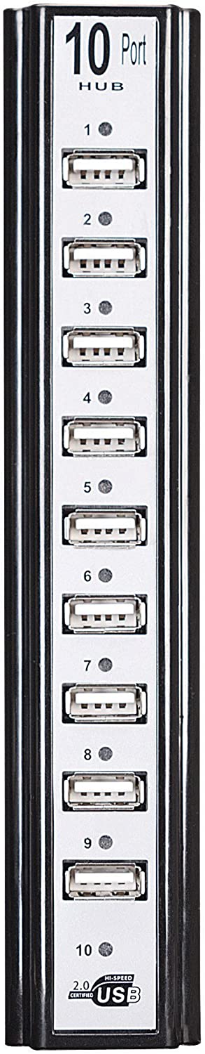 Manhattan Hi-Speed USB Desktop Hub with 10 Ports, Bus Power and 1.5/12/480 Mbps (161572)