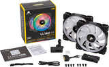 Corsair LL Series LL140 RGB 140mm Dual Light Loop RGB LED PWM Fan 2 Fan Pack with Lighting Node Pro