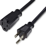 StarTech.com 3ft (1m) Power Extension Cord, NEMA 5-15R to NEMA 5-15P Black Extension Cord, 13A 125V, 16AWG, Outlet Extension Power Cable, NEMA 5-15R to NEMA 5-15P AC Power Cord - UL Listed (PAC1013) 3 ft/1 m