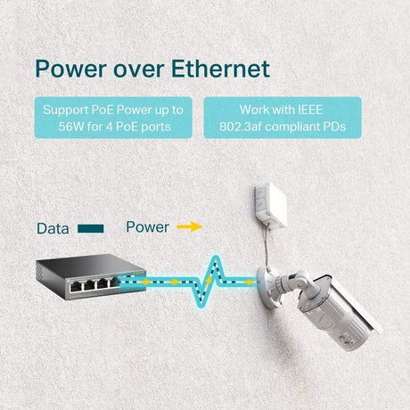 TP-Link TL-SF1005P V2 | 5 Port Fast Ethernet PoE Switch | 4 PoE+ Ports @67W | Desktop | Plug &amp; Play | Sturdy Metal w/ Shielded Ports | Fanless | Limited Lifetime Protection | Extend &amp; Priority Mode 5 Port w/ 4-Port PoE+