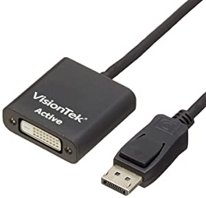 VisionTek DisplayPort to DVI-D Single Link Active Adapter, 7 Inches, Male to Female, for Lenovo, Dell, HP, Desktop Graphics and More (900340)