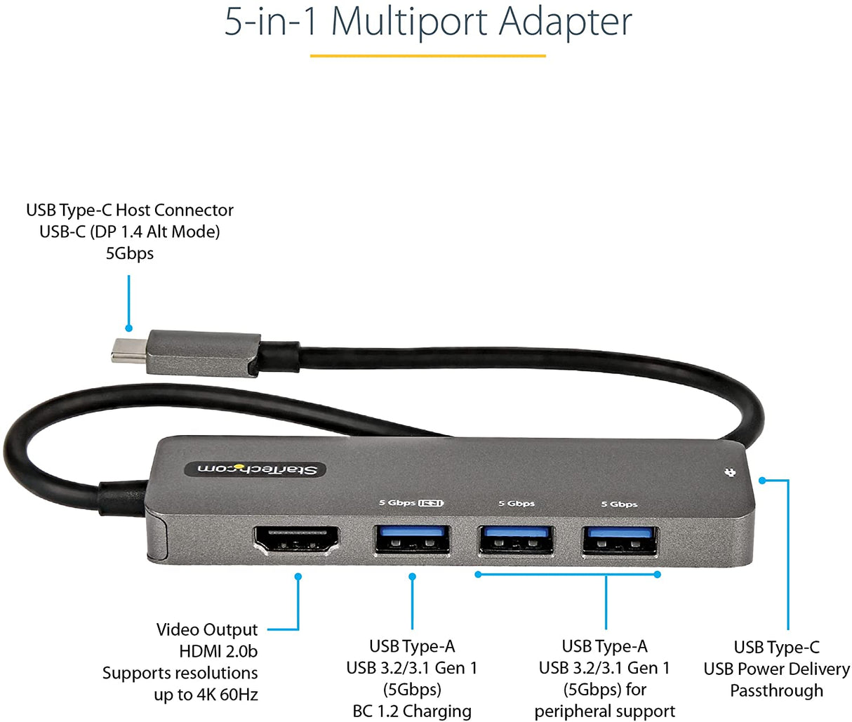 Product  StarTech.com 4-Port USB-C Hub with 100W Power Delivery