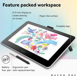 Wacom One HD Creative Pen Display, Drawing Tablet With Screen, 13.3" Graphics Monitor; includes Training &amp; Software, works with Mac, PC &amp; Chromebook, photo/video editing, drawing, design, &amp; education