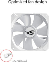 ASUS ROG Strix LC 240 RGB White Edition All-in-one Liquid CPU Cooler with Aura Sync RGB, and Dual ROG 120mm addressable RGB Radiator Fans STRIX LC RGB White Edition 240mm