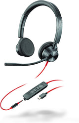 Plantronics - Blackwire 3325 Wired Stereo USB-C Headset with Boom Mic (Poly) - Connect to PC/Mac via USB-C or Mobile/Tablet via 3.5 mm Connector - Works with Teams (Certified), Zoom &amp; More