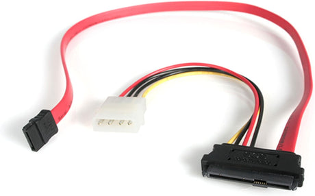 StarTech.com 18in SAS 29 Pin to SATA Cable with LP4 Power - 18in SAS 29 pin to SATA Cable - 18in SFF 8482 to SATA (SAS729PW18), Red