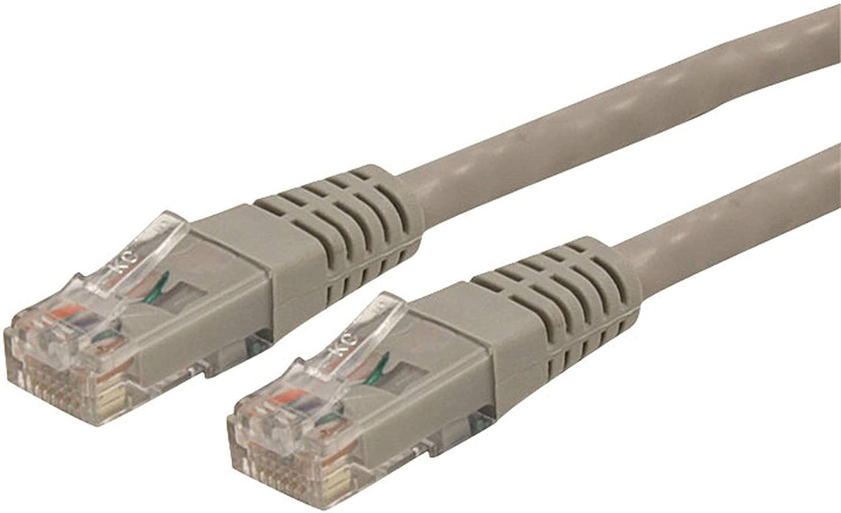 StarTech.com 1ft CAT6 Ethernet Cable - Gray CAT 6 Gigabit Ethernet Wire -650MHz 100W PoE++ RJ45 UTP Molded Category 6 Network/Patch Cord w/Strain Relief/Fluke Tested UL/TIA Certified (C6PATCH1GR) Gray 1 ft / 0.3 m 1 Pack