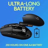 Logitech G305 LIGHTSPEED Wireless Gaming Mouse, Hero 12K Sensor, 12,000 DPI, Lightweight, 6 Programmable Buttons, 250h Battery Life, On-Board Memory, PC/Mac - Blue Blue Mouse