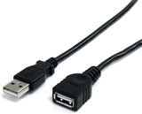 StarTech.com 10 ft Black USB 2.0 Extension Cable A to A - 10ft USB 2.0 Extension Cable - 10ft USB Male Female Cable (USBEXTAA10BK) Black 10ft