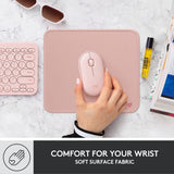 Logitech Mouse Pad - Studio Series, Computer Mouse Mat with Anti-Slip Rubber Base, Easy Gliding, Spill-Resistant Surface, Durable Materials, Portable, in a Fresh Modern Design, Darker Rose