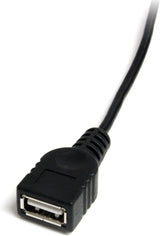 StarTech.com 1 ft Mini USB 2.0 Cable - USB A to Mini B F/M - USB cable - USB (F) to mini-USB Type B (M) - USB 2.0 - 1 ft - black - USBMUSBFM1