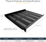 StarTech.com 1U Server Rack Shelf - Universal Vented Rack Mount Cantilever Tray for 19" Network Equipment Rack &amp; Cabinet - Durable Design - Weight Capacity 55lb/25kg - 20" Deep (SHELF-1U-20-FIXED-V) 1U 20" Depth
