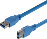 StarTech.com 6 ft / 2m SuperSpeed USB 3.0 Cable A to B - 1 - USB 3.0 A (Male) to 1 - USB 3.0 B (Male) (USB3SAB6), Blue 6 ft / 2m Blue