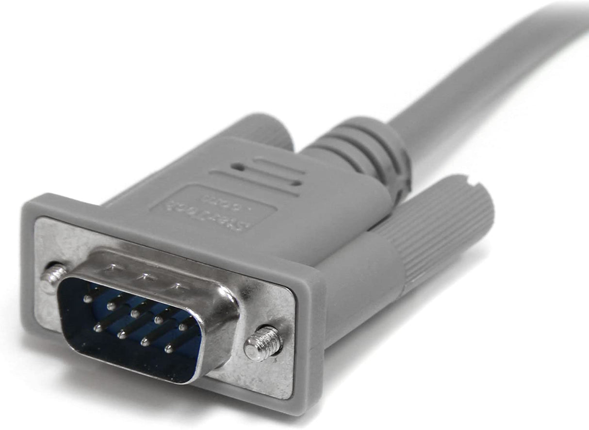 StarTech.com 10 ft DB9 RS232 Serial Null Modem Cable F/M - Null modem cable - DB-9 (M) to DB-9 (F) - 10 ft - SCNM9FM Gray Female to Male