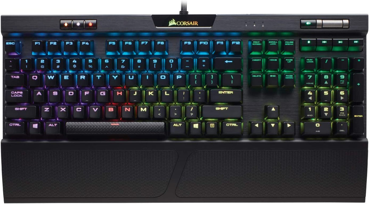 Corsair K70 RGB MK.2 RAPIDFIRE Mechanical Gaming Keyboard - USB Passthrough &amp; Media Controls - Fastest &amp; Linear - Cherry MX Speed - RGB LED Backlit RGB LED MK2