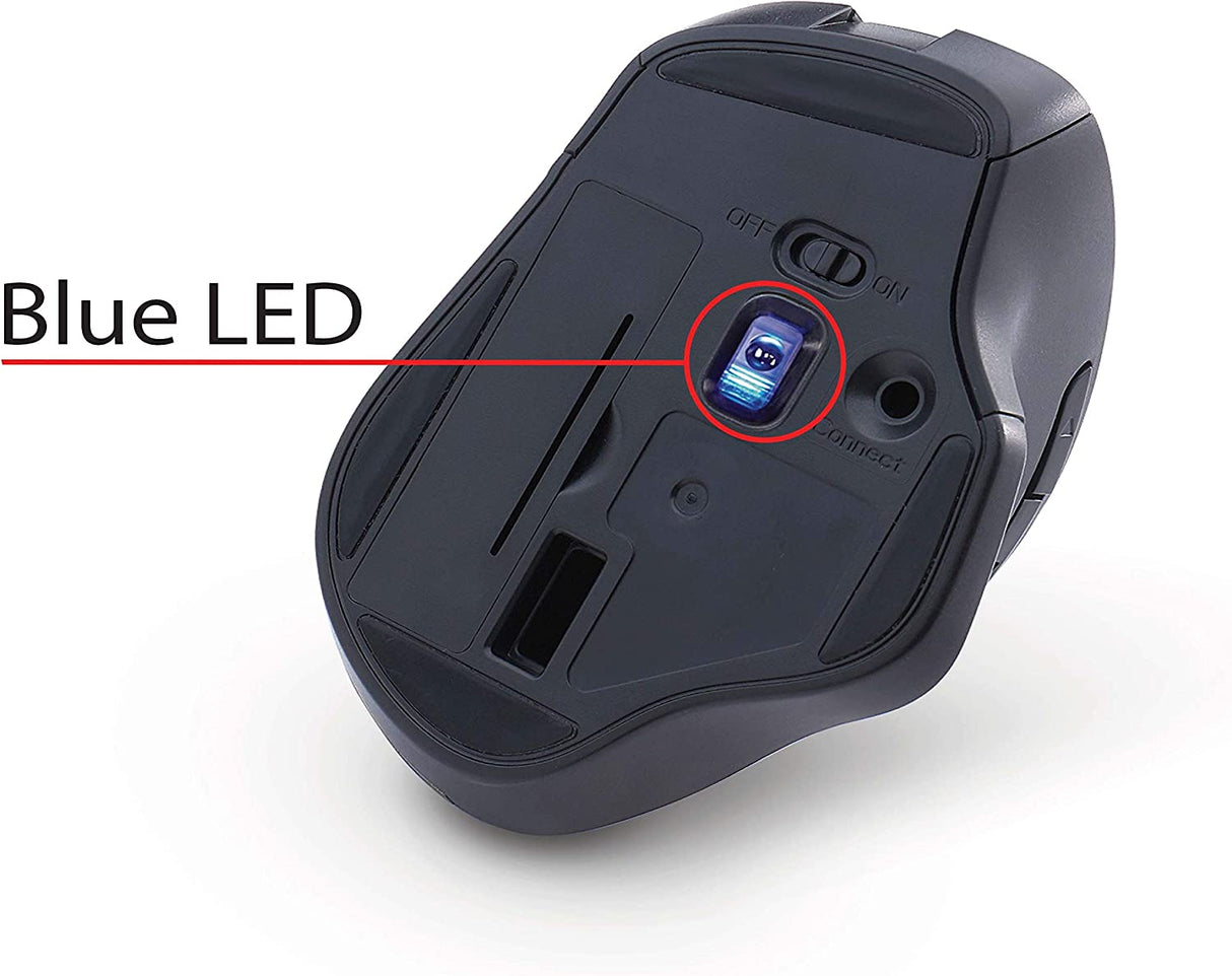 Verbatim Silent Ergonomic Wireless Blue LED Mouse - Graphite
