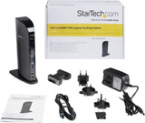 StarTech.com Dual Monitor USB 3.0 Laptop Docking Station with HDMI/DVI/VGA &amp; 6xUSB Ports - Universal USB Dock for Mac &amp; Windows - Black (USB3SDOCKHD) 2 x monitor|2 x USB-A 3.0|4 x USB-A 2.0