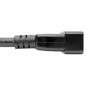 Tripp Lite Heavy Duty Power Cable, C20 to C13 Extension Cord, 14 AWG, 15A 100-250V Computer Cable, 7ft, Black (P032-007)