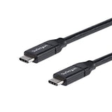 StarTech.com USB C to USB C Cable - 6 ft / 2m - w/ 5A Power Delivery - USB 2.0 - USB-IF Certified - USB Type C Cable -USB C Charging Cable (USB2C5C2M) Black 6 ft/ 2 m