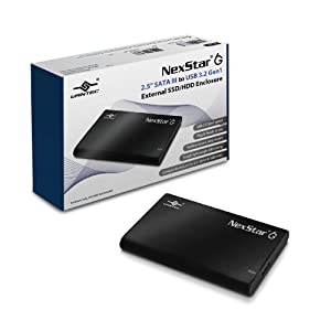 Vantec NexStar 6G, 2.5” SATA III to USB 3.2 Gen1 External SSD/HDD Enclosure, ID: Black