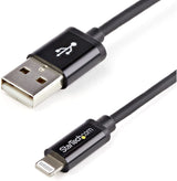 StarTech.com 1m (3ft) Black Apple 8-pin Lightning Connector to USB Cable for iPhone/iPod/iPad - Charge and Sync Cable - 1 Meter (USBLT1MB) 3ft Black