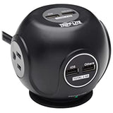 Tripp Lite Safe-IT Conference Room Surge Protector, 3-Outlets &amp; 4 USB Ports, 8 Foot / 2.4M Cord, 10,000 Insurance &amp; Limited Life Manufacturer's Warranty (TLP38UAM) Sphere 3-Outlets + 4 USB