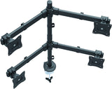 StarTech.com Desk Mount Quad Monitor Arm - Ergonomic VESA 4 Monitor Mount 2x2 up to 27" - Articulating &amp; Height Adjustable Pole Mount - Tilt/Swivel/Rotate LCD/LED Screen - Clamp/Grommet (ARMQUAD) Desk &amp; Grommet Clamp Black
