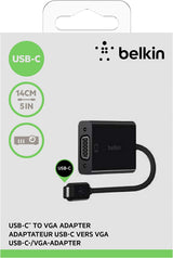 Belkin USB Type-C to VGA Adapter, Works with Chromebook Certified (5.9 Inches) (F2CU037btBLK),Black USB-C to VGA