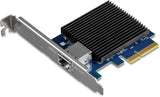 TRENDnet 10 Gigabit PCIe Network Adapter, Converts A PCIe Slot Into A 10G Ethernet Port, Supports 802.1Q Vlan, Includes Standard &amp; Low-Profile Brackets, PCIe 2.0, PCIe 3.0, Silver, TEG-10GECTX PCI Express 10G RJ-45