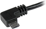 StarTech.com 1m 3 ft Micro-USB Cable with Right-Angled Connectors - M/M - USB A to Micro B Cable - 3ft Right Angle Micro USB Cable (USB2AUB2RA1M), Black 3 ft / 1m