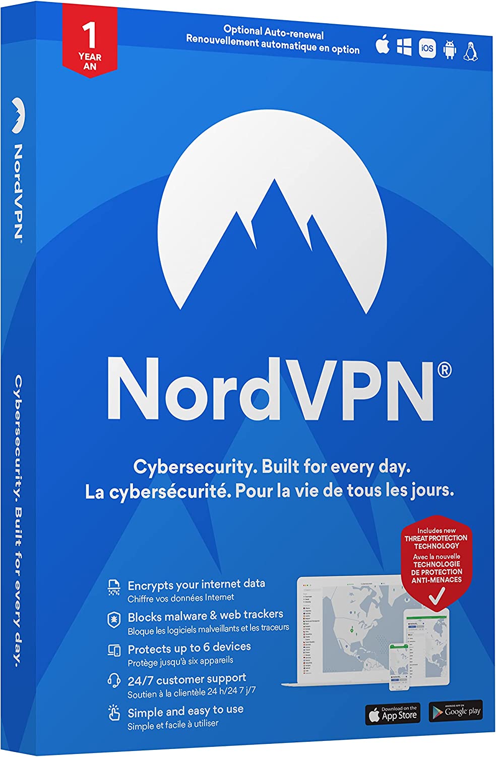 NordVPN 1-Year VPN &amp; Cybersecurity Software Subscription For 6 Devices - Block Malware, Malicious Links &amp; Ads, Protect Personal Information