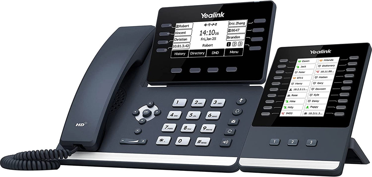 Yealink SIP-T53W IP Phone - Corded - Corded/Cordless - Wi-Fi, Bluetooth - Wall Mountable, Desktop - Classic Gray