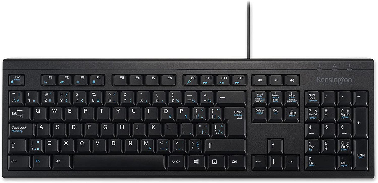 Kensington English and Canadian French Bilingual Wired USB Keyboard, 105 Key, Black (K72200CA) New Model_Wired