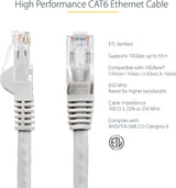 StarTech.com 75ft CAT6 Ethernet Cable - Gray CAT 6 Gigabit Ethernet Wire -650MHz 100W PoE RJ45 UTP Network/Patch Cord Snagless w/Strain Relief Fluke Tested/Wiring is UL Certified/TIA (N6PATCH75GR) Gray 75 ft / 22.8 m 1 Pack