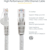 StarTech.com 100ft CAT6 Ethernet Cable - Gray CAT 6 Gigabit Ethernet Wire -650MHz 100W PoE++ RJ45 UTP Category 6 Network/Patch Cord Snagless Fluke Tested UL/TIA Certified (N6PATCH100GR) Gray 100 ft / 30 m 1 Pack