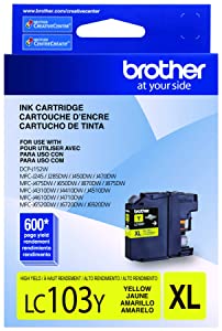 Brother LC-103Y DCP-J132 J152 J171 J4110 J552 J752 MFC-J245 J285 J4310 J4410 J450 J4510 J870 J875 Ink Cartridge (Yellow) in Retail Packaging Yellow Ink