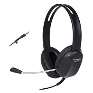 Cyber Acoustics Stereo PC Headset (AC-4000), 3.5mm Connection, Noise Canceling Microphone for PC, Mac and, Tablets, Perfect for Classroom or Home 1 Unit