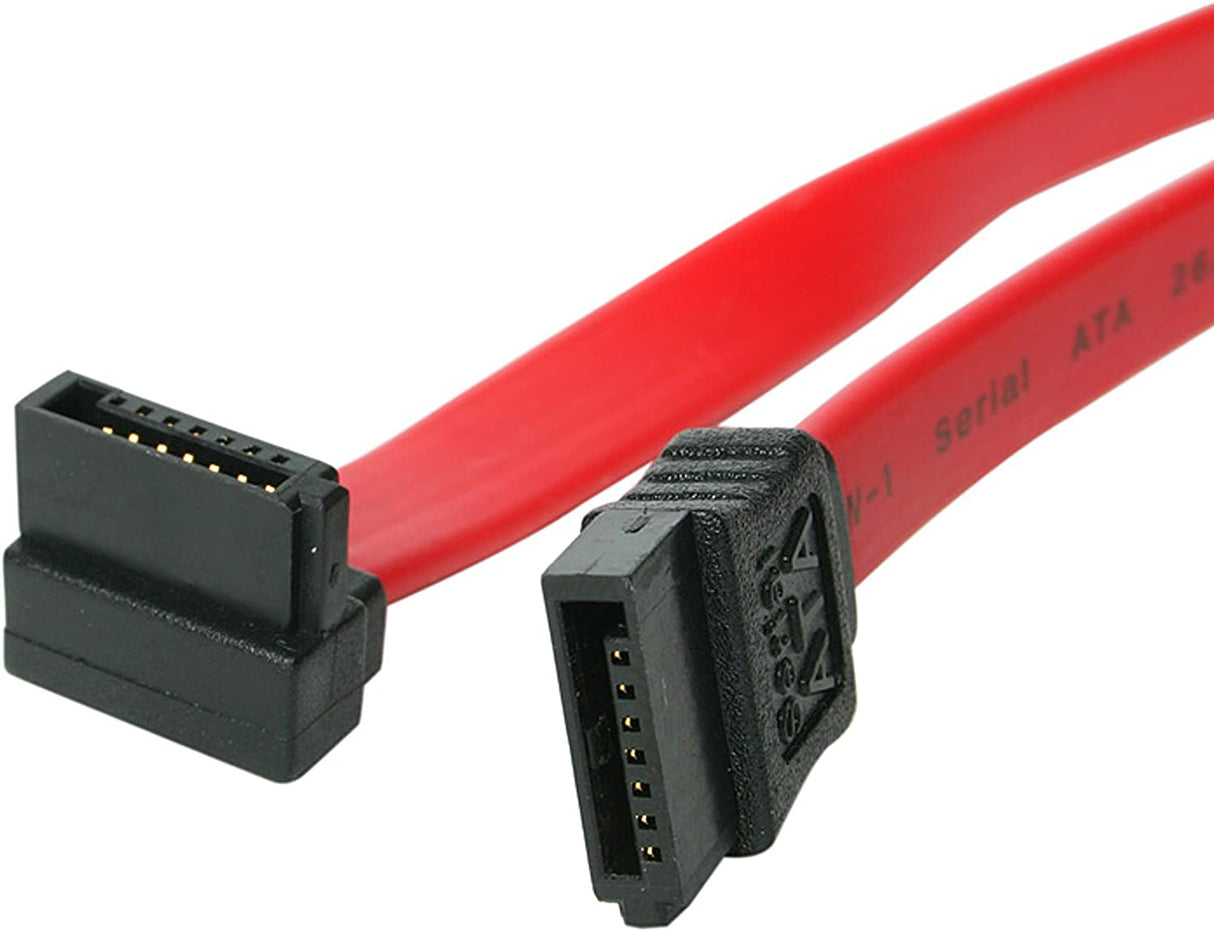 StarTech.com 6in SATA to Right Angle SATA Serial ATA Cable - 6in SATA Cable - left angle SATA Cable - angled SATA Cable, Red (SATA6RA1) 6 inch Right Angle