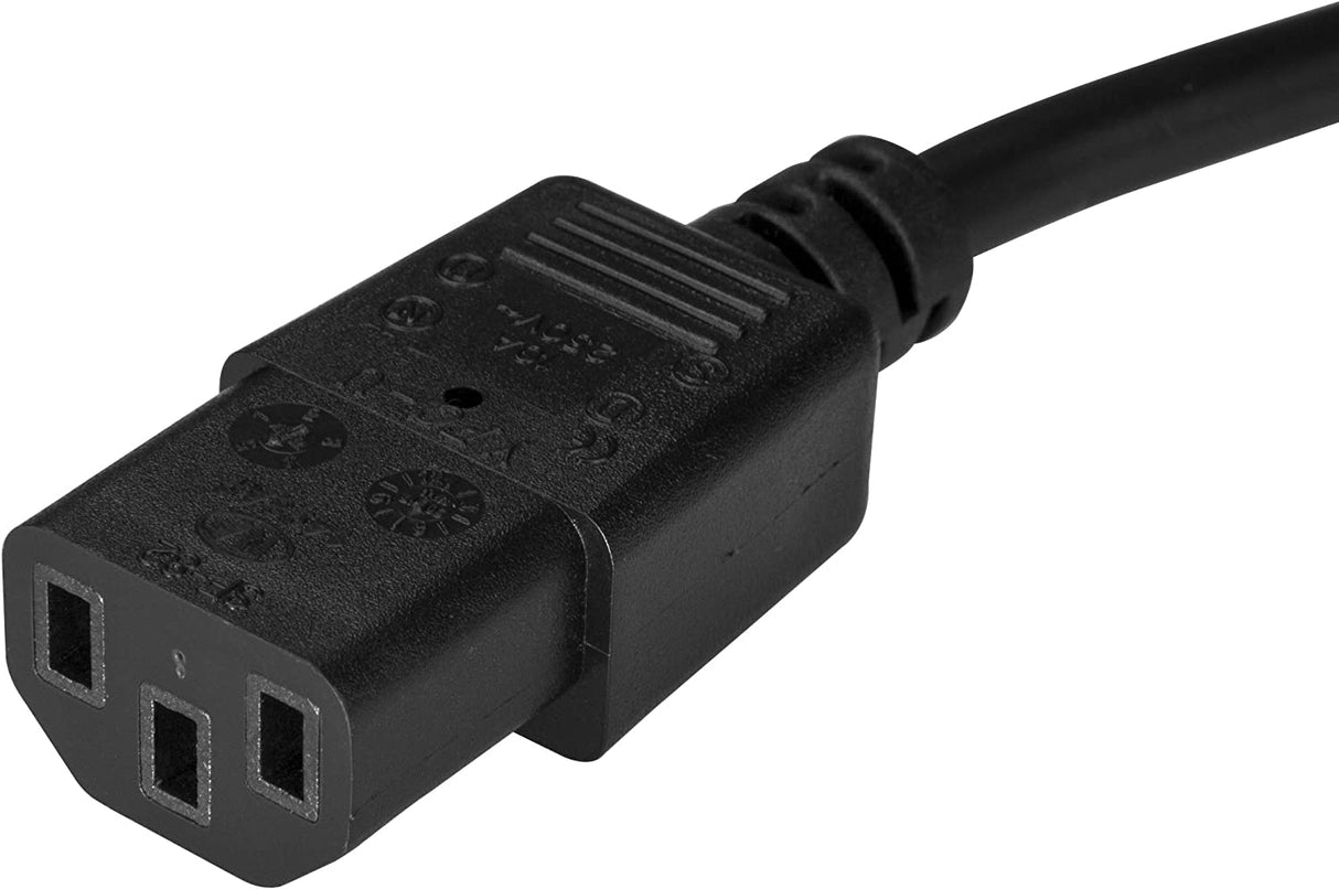 StarTech.com Power Cord - 15 ft / 4.5m - NEMA 5-15P to C13 - Right Angle - Computer Power Cord - Power Cable - Power Supply Cord, Black 15 ft/4.5 m