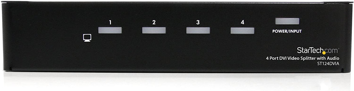 StarTech.com 4 Port DVI Video Splitter with Audio - Video/audio splitter - 4 x DVI + 4 x audio - desktop - ST124DVIA