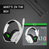 ASTRO Gaming A10 Wired Gaming Headset, Lightweight and Damage Resistant, ASTRO Audio, 3.5 mm Audio Jack, for Xbox Series X|S, Xbox One, PS5, PS4, Nintendo Switch, PC, Mac- White/Green White Gen 1 Xbox/PC Headset Only