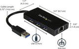 StarTech.com USB 3.0 Hub with Gigabit Ethernet Adapter - 3 Port - NIC - USB Network / LAN Adapter - Windows &amp; Mac Compatible (ST3300GU3B) Black Black w/ 3 USB Ports