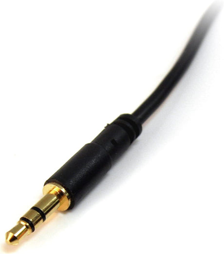 StarTech.com 6 ft Slim 3.5mm Stereo Audio Cable - M/M - 3.5mm Male to Male Audio Cable for Your Smartphone, Tablet or MP3 Player (MU6MMS) Black