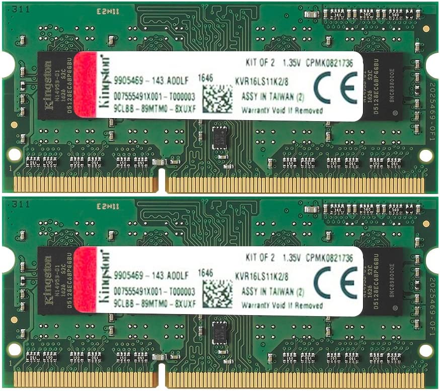 Kingston Technology 8GB Kit of 2 (2 x 4GB) DDR3 1600MHz Non-ECC