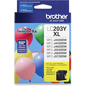 Brother LC-203YXL DCP-J4120 J562 MFC-J4320 4420 460 4620 4625 480 485 5320 5520 5620 5720 680 880 885 Ink Cartridge (Yellow) in Retail Packaging Yellow Ink