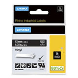 DYMO Industrial Labels for DYMO Industrial Rhino Label Makers, White on Black, 1/2", 1 Roll (1805435) White on Black 1/2" (12MM) Makers