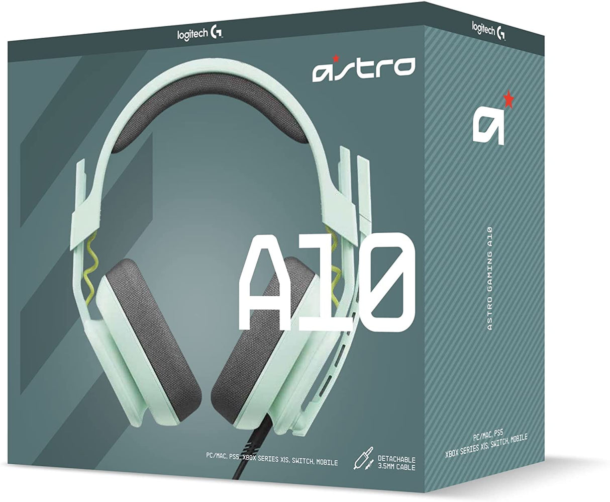 Astro gaming Astro A10 Gaming Headset Gen 2 Wired Headset - Over-Ear Gaming Headphones with flip-to-Mute Microphone, 32 mm Drivers, for Xbox Series X|S, Xbox One, Playstation 5/4, Nintendo Switch, PC, Mac - Mint Mint Gen 2 Cross Platform Headset Only