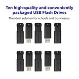 Verbatim 32GB Pinstripe USB 3.0 Flash Drive Retractable Thumb Drive with Microban Antimicrobial Product Protection- 10 Pack Black 1 Count (Pack of 10) 10 Pack