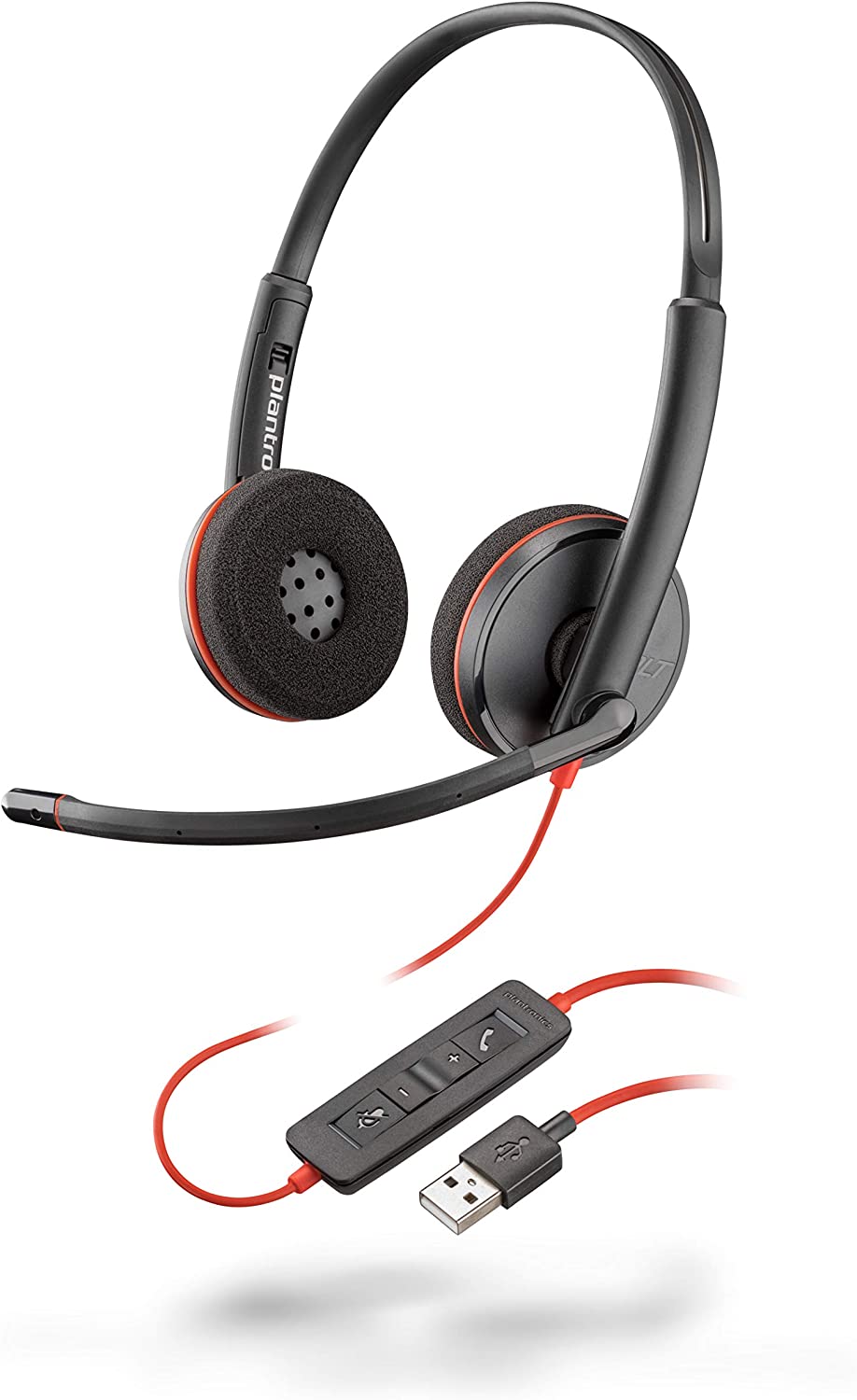 Poly Plantronics - Blackwire 3220 - Wired Dual-Ear (Stereo) Headset with Boom Mic - USB-A to connect to your PC and/or Mac